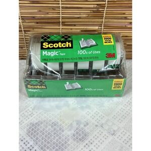 Scotch 6122 Magic Office Tape and Refillable Dispenser, Clear - 6 Pack New